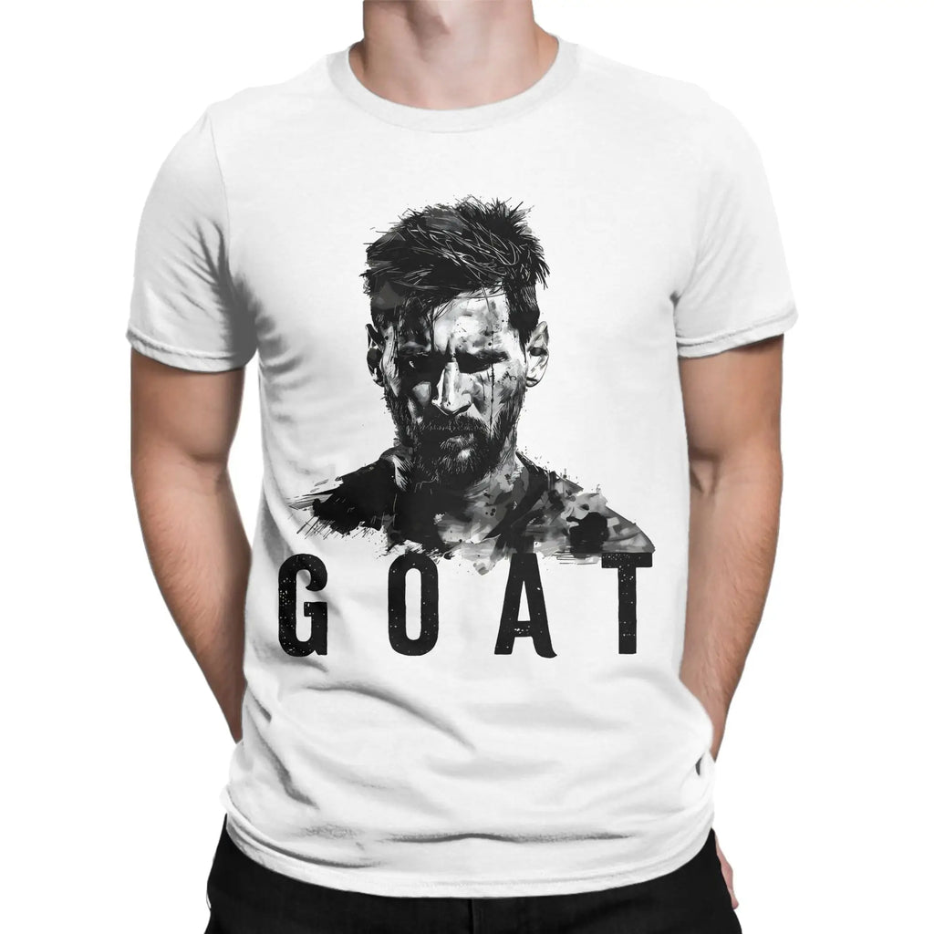 Men T-Shirts Football Messis Leisure Cotton Tee Shirt Short Sleeve  T Shirts Round Neck Clothing Unique