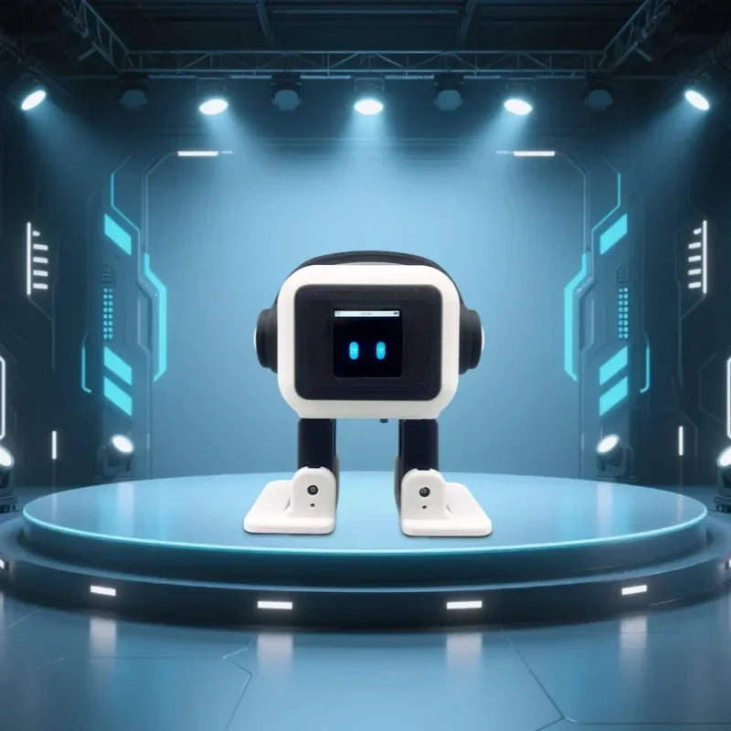 Smart Interactive Desktop Robot Toy with LED Dynamic Expressions, Touch Control, Dance Music & Charging Dock, USB Rechargeable