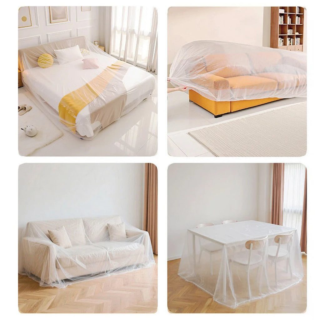 Thickened Furniture Protection Cover with Elastic Disposable Bed Sofa Dust-proof Cover Furniture Protective Film Multipurpose