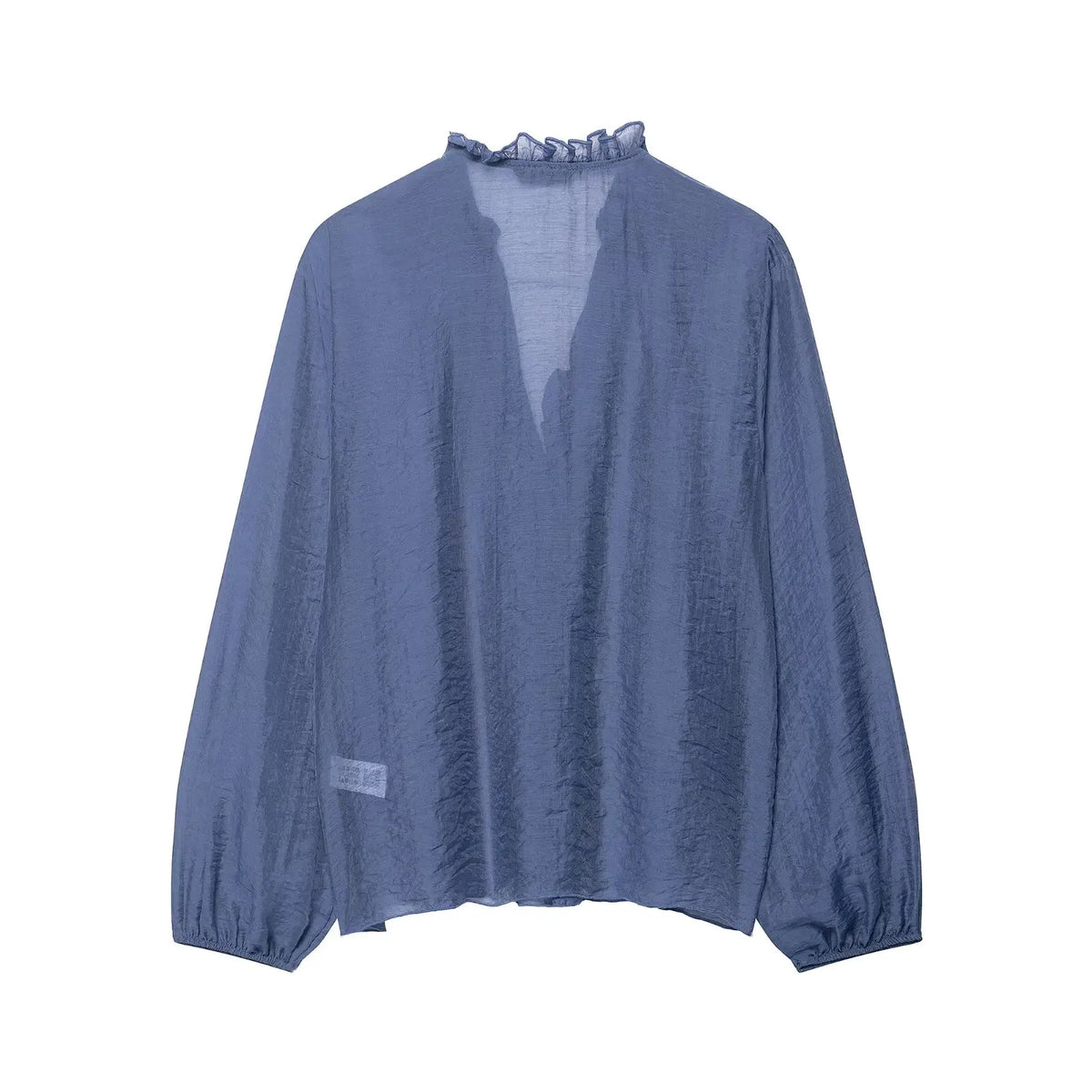 Willshela Women Fashion Ruffled Pleated Single Breasted Blouse Vintage V-Neck Long Sleeves Female Chic Lady Shirts