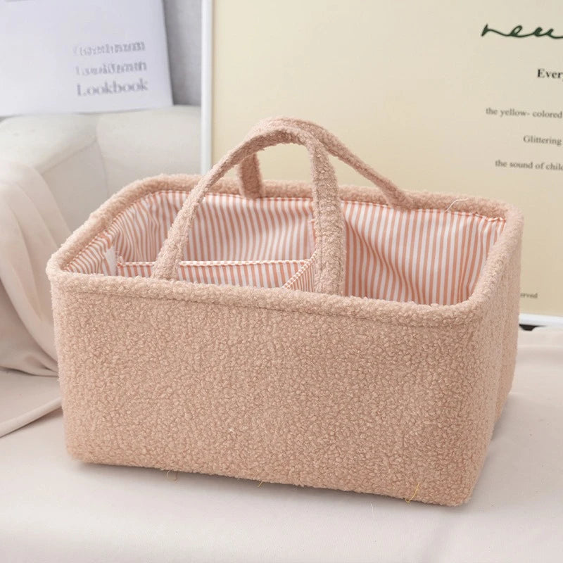 Diaper Caddy Organizer Nursery Storage Basket for Diapers and Wipes Newborn Changing Table Essentials Diaper Tote Bag for Car