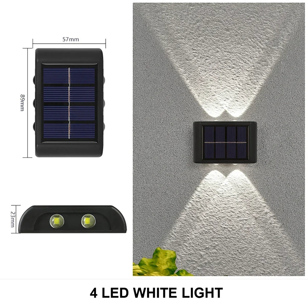 Solar LED Light, Outdoor Waterproof Wall Lamp, Dusk to Dawn Fence Lighting for Garden Courtyard Porch Walkway Camping Decor