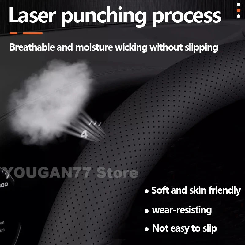 Leather Car Steering Wheel Cover For Leapmotor T03 2025 2022-2024 Covers For Covers Auto Steering Wheel Accessories
