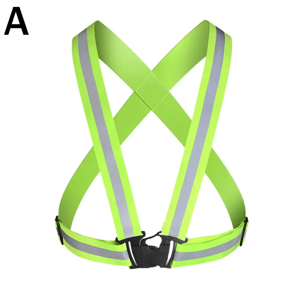 New Highlight Reflective Straps Riding Clothing Vest Adjustable Safety Vest Elastic Band For Night Running Unisex