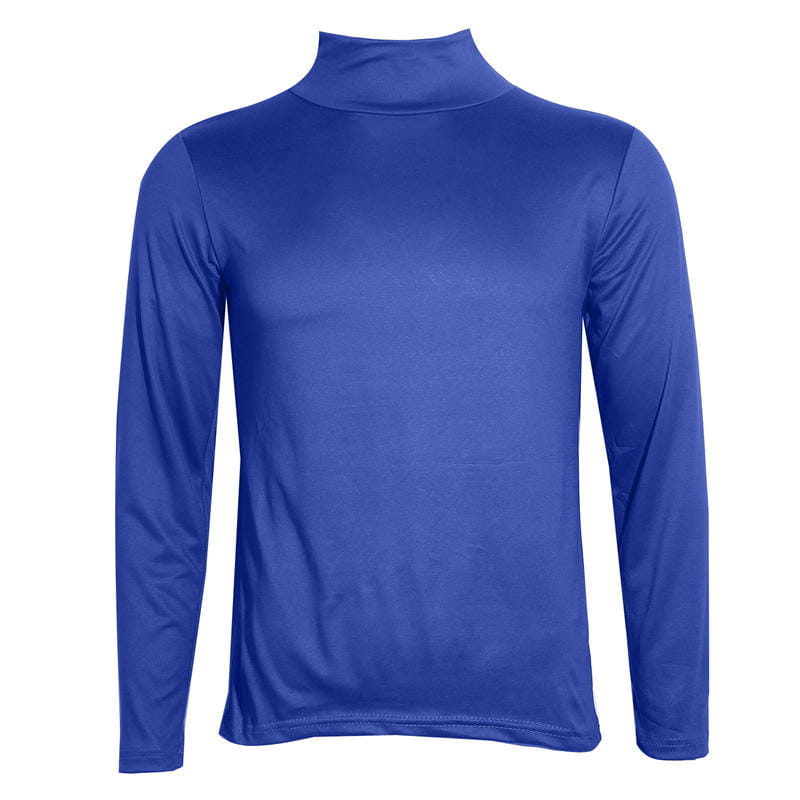Herren-Thermo-Rollkragenpullover Slim Fit Langarmshirt in Königsblau mit glattem, figurbetontem Stoff.