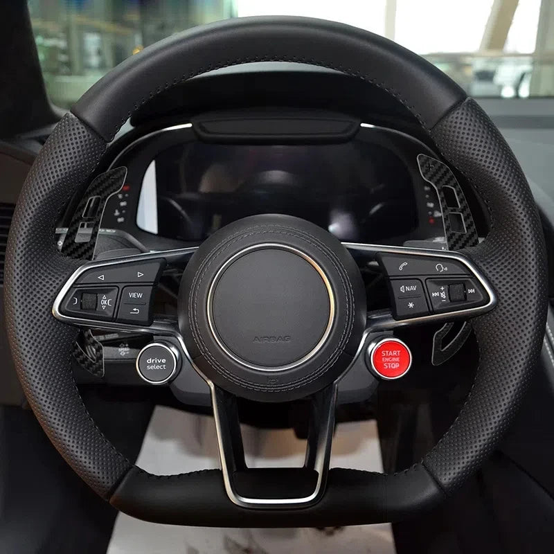 Customized Magnetic Shift Paddles For Audi R8 TT TTRS Steering Wheel Accessories Gear Paddles Carbon Fiber Style