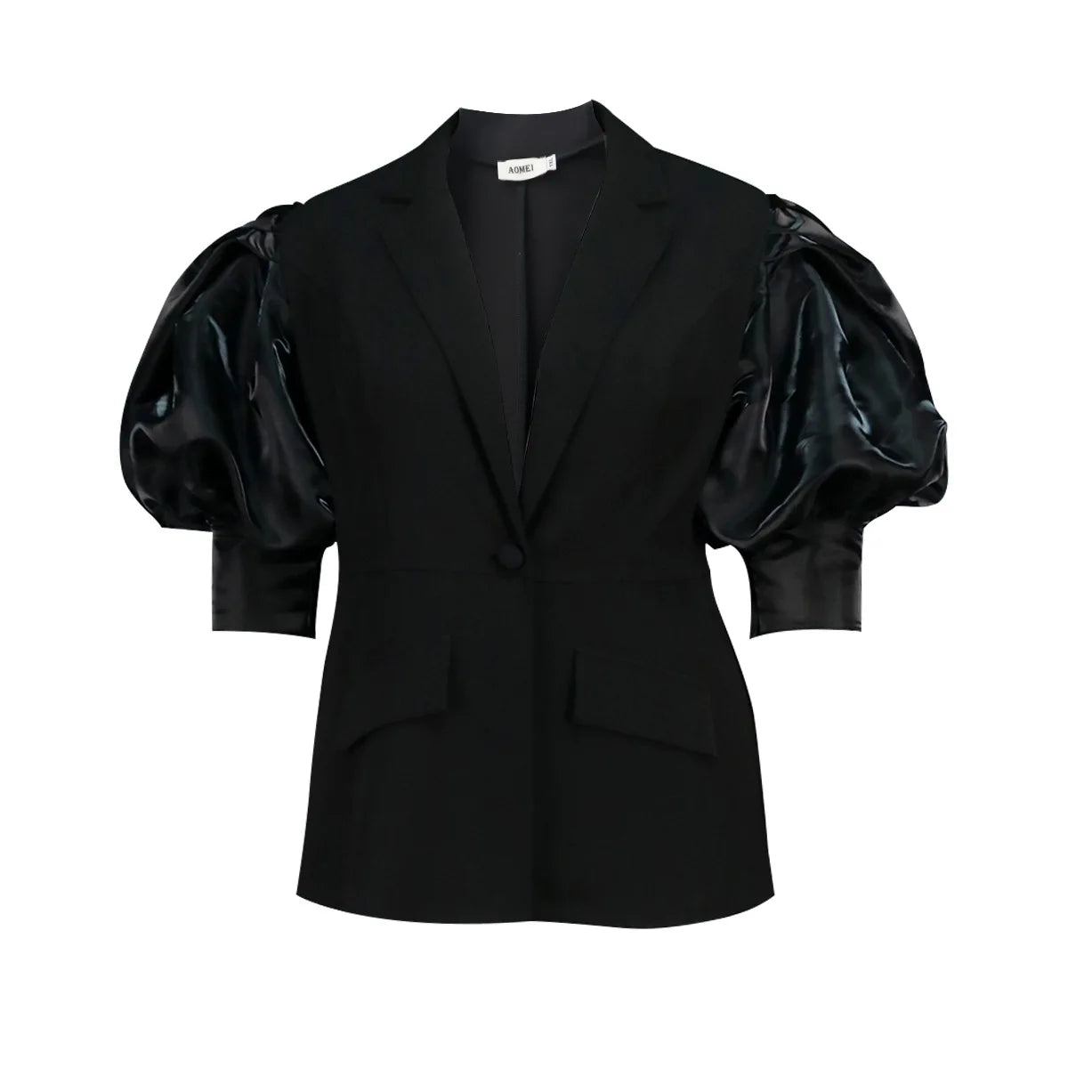 Customized Black Blazer for Women Suit Jacket Office Ladies Business Casual Lantern Sleeves Classy Female Elegant Turn Down Coll