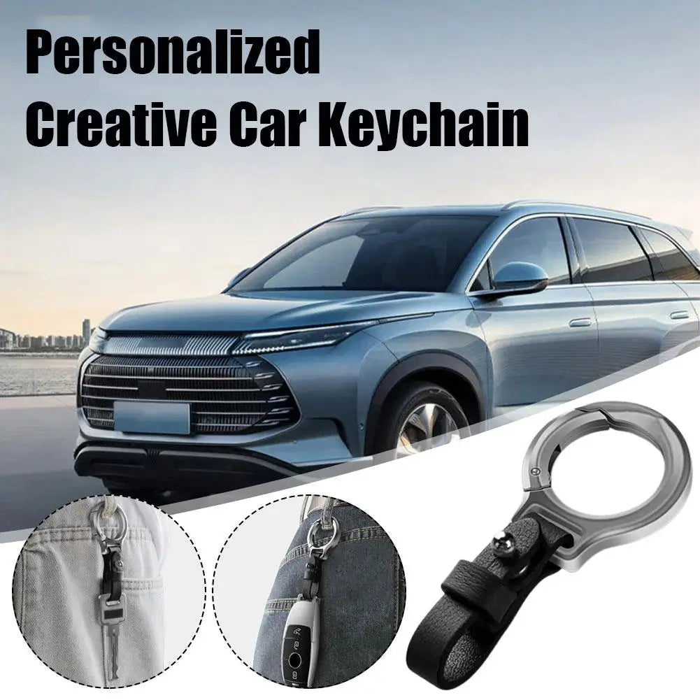 New Leather Keychains Waist Belt Buckle Carabiner Car Pendant Key Chains Rings For Men Women Keyring Jewelry