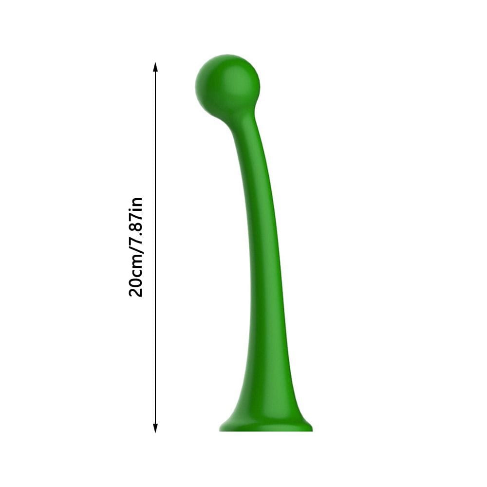 Décoration d’antenne de toit de voiture en forme de jeune arbre en 3D, en silicone vert uni et élégant, avec une tête arrondie et une base effilée.