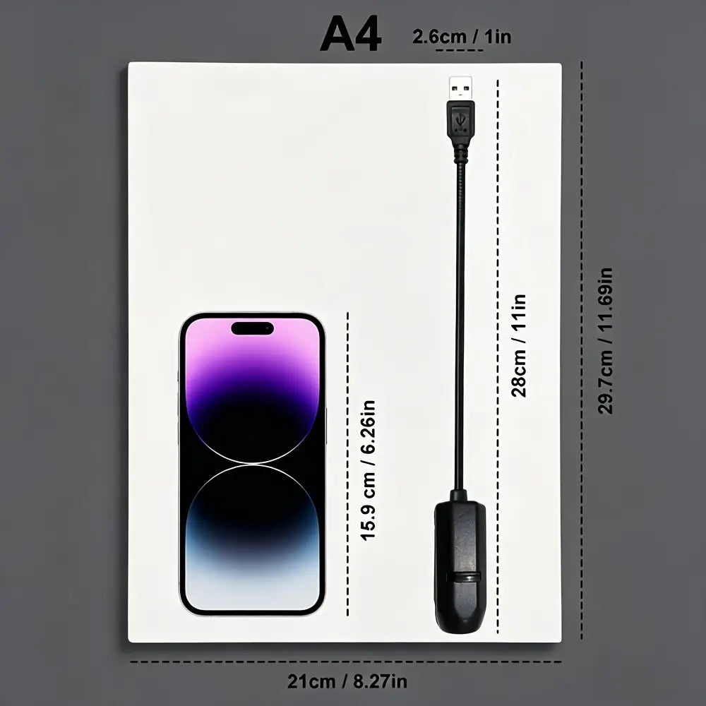 câble de recharge noir USB-C avec un connecteur compact et élégant, pour projecteur, atmosphère lumineuse, cartes de tarot, lampe
