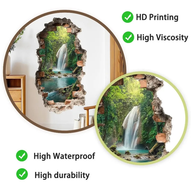 Creative Imitation 3D Landscape Wall Sticker Self-adhesive Wall Decoration for Living Room Bedroom Home Background