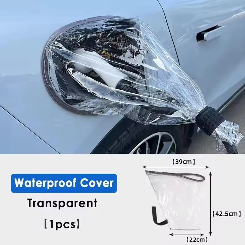 transparent waterproof cover with black elastic strap for ev charger rain cover magnetic waterproof port protector