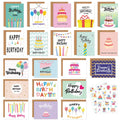 24pcs Unique Happy Birthday Cards Bulk With Envelopes & Stickers,Happy Birthday Cards Assortment For Family, Friends, Colleagues