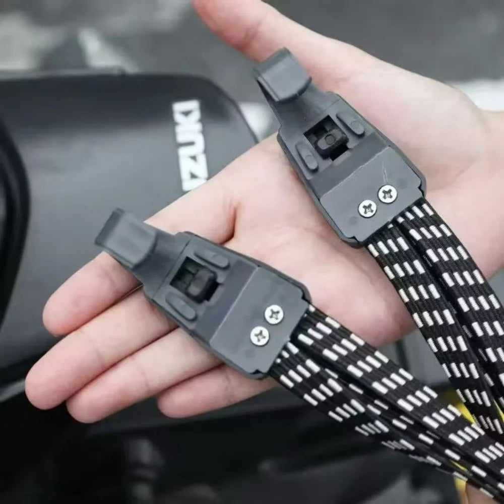 Bicycle Luggage Rope Elastic Carrier Rack Straps Elastic Rubber Belt Buckle Rope Belt With Hook Mountain Bike Bag Accessories