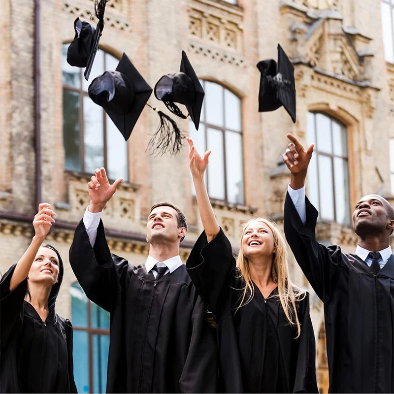 2025 Graduation Hat Black Adult Bachelor Caps with Tassels University Master Congratulation Graduation Party Decoration Supplies