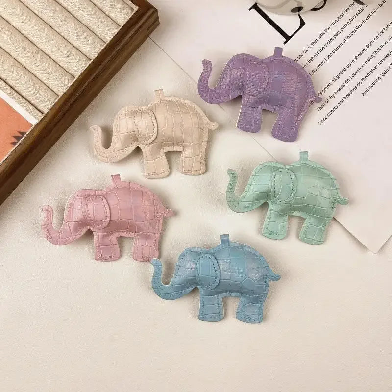 PU Leather Elephant Keychains for DIY Jewelry Making Cute Animal Pendant Charm for Backpack Handbag and Gifts Decoration