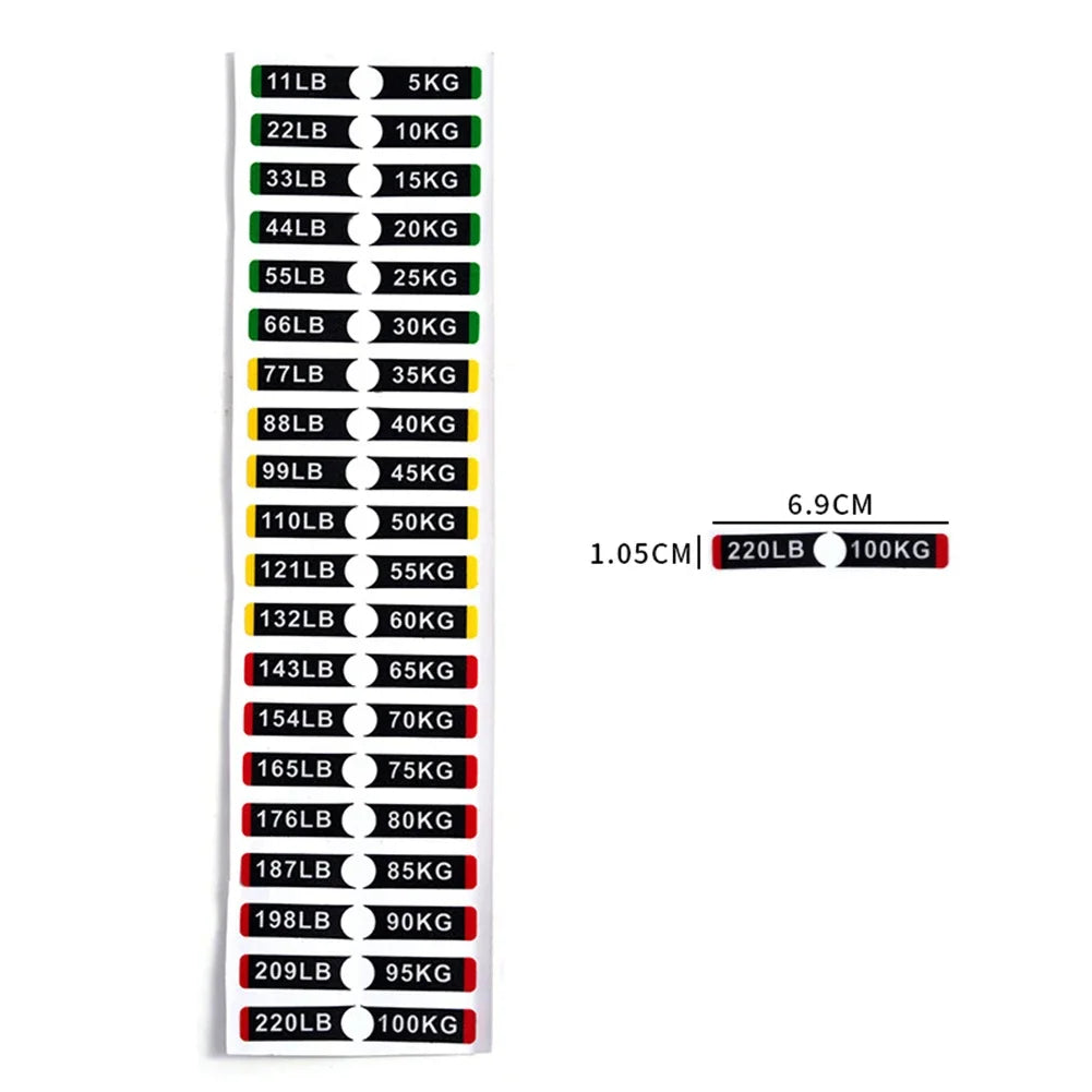 Fitness Equipment Weight Stickers Gym Weight Stack Labels Number Stickers 5kg To 120kg Gym Weight Equipment Label Number Sticker