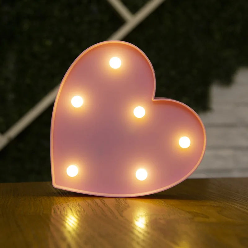 Alphabet LED Letter Lights Luminous Number Lamp Battery Night Light for Wedding Birthday Christmas Party  Home Decoration