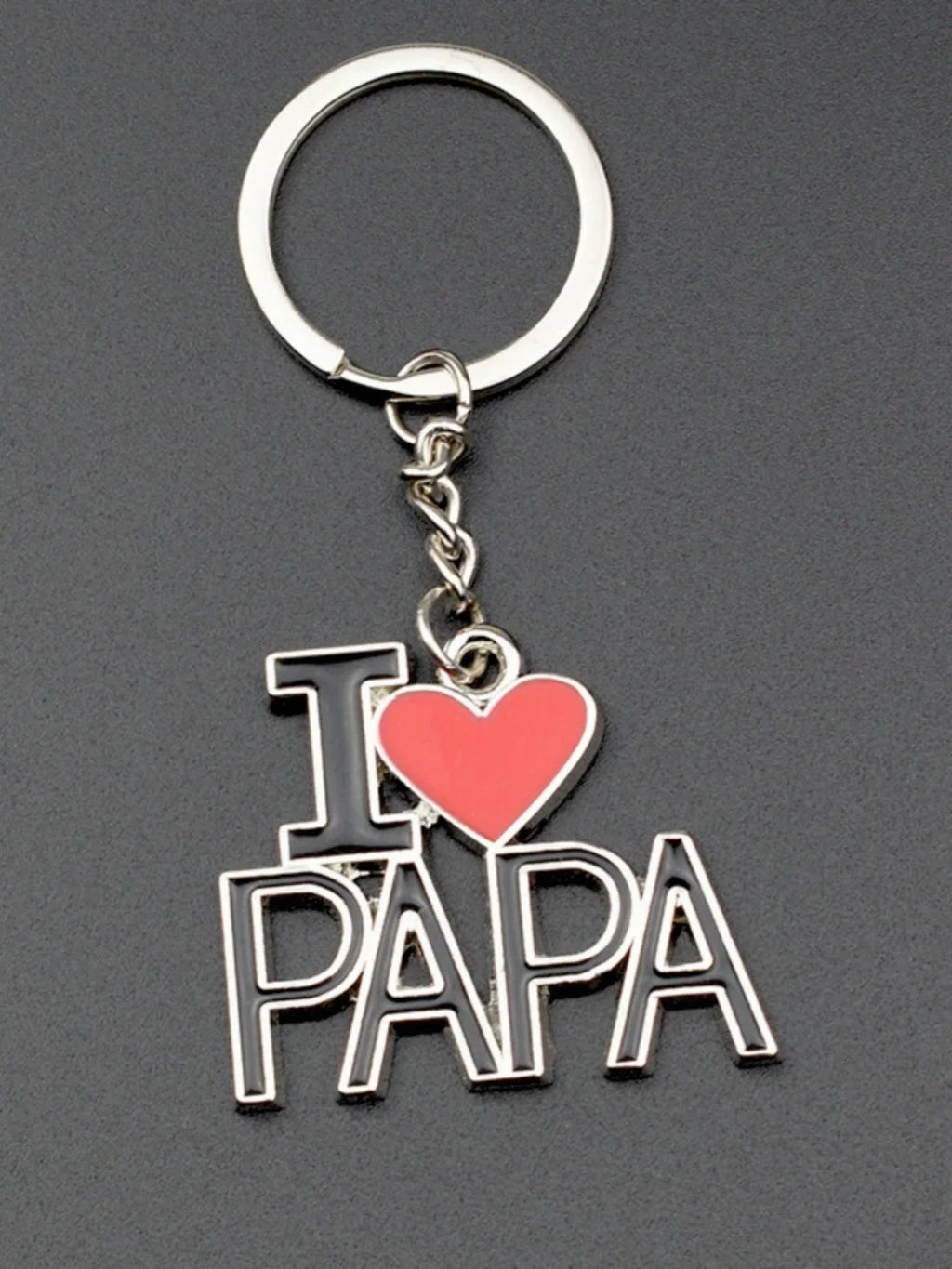 I Love Papa Mom Creative Metal Letter Keychain Father's Day Mother's Day Gift Giveaway