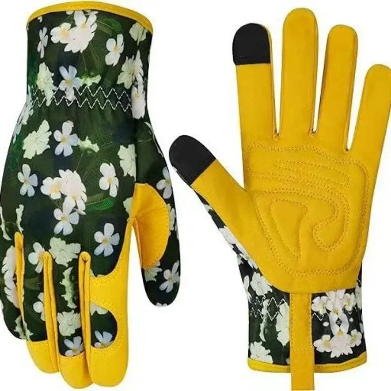 Gardening Gloves for Women Breathable leather Garden Gloves with Grip Thorn-Proof Puncture-Resistant Work Gloves