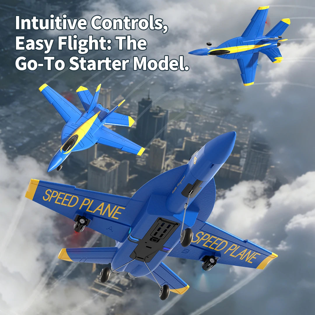 F18 Hornet RC Glider 2.4G 2CH 6-Axis Stability Remote Control Foam Aircraft With LED Lights Hand Throwing Airplane RC Toys Gifts