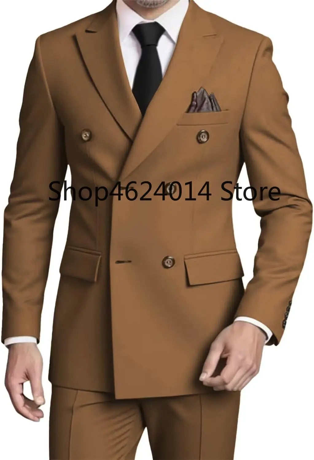 Suits for Men Slim Fit 2 Piece, Mens Double Breasted Suit Tuxedo for Men Wedding Business Prom Formal Suits