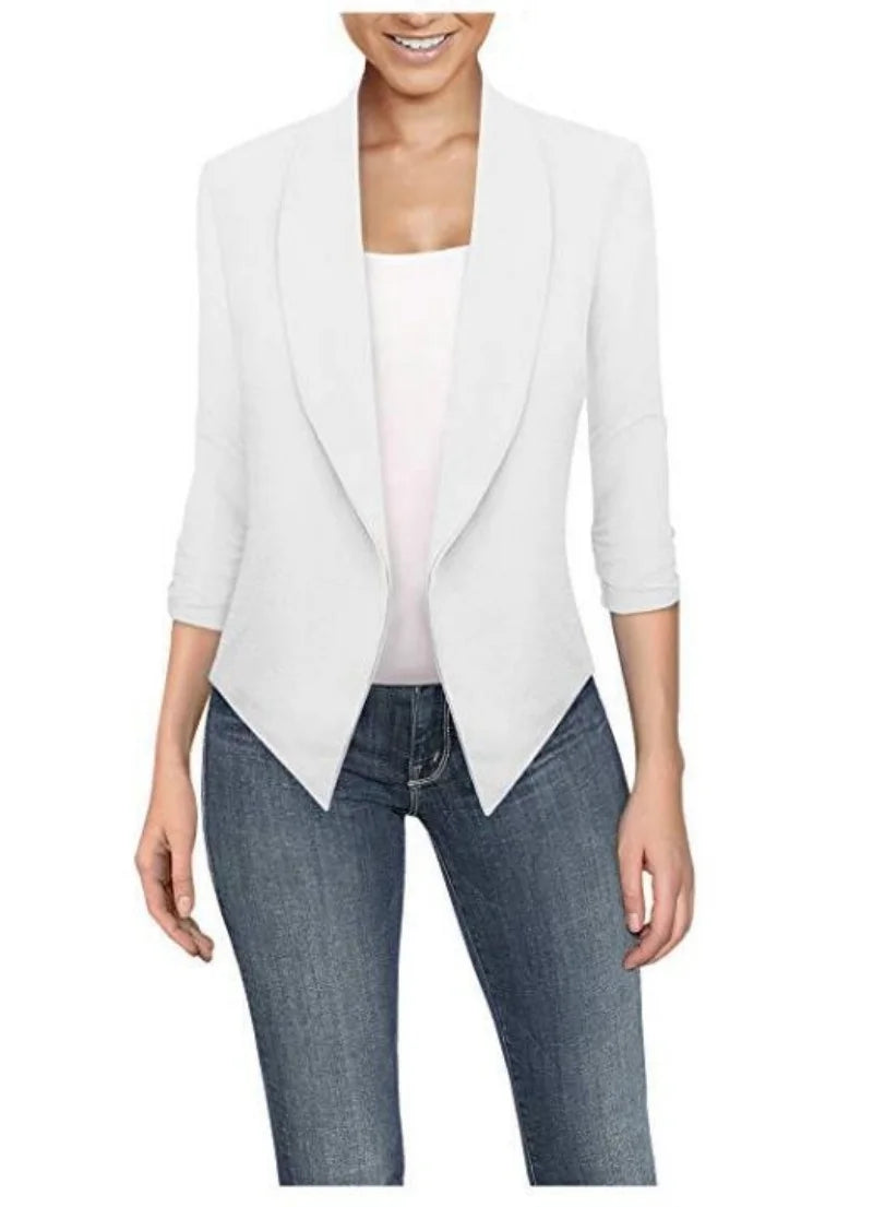 Big Size Slim Women Blazers Fashion 2022 Spring Jacket Female Work Office Solid Pocket Notched Blazer Feminino Coat
