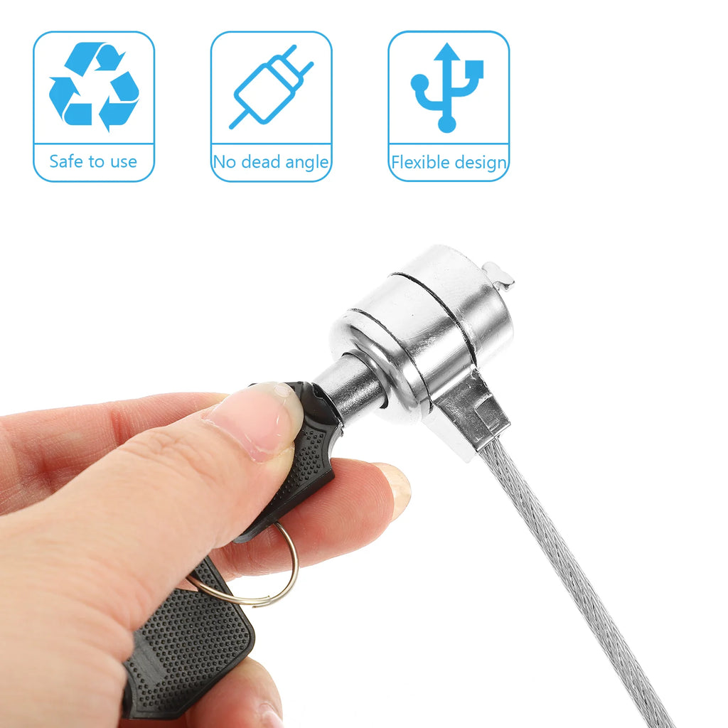 2 Sets Laptop Lock Flexible Security Cable Computer Locks With Keys Alloy Safe Wire Office Notebook Lock Security Cable Laptop