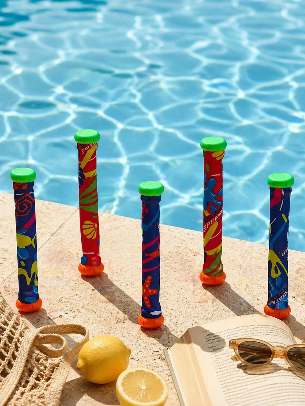 Pvc Swimming Pool and Water Play Accessories, Adult Party Games, Diving Sticks, Summer Pool Diving Toys (Random Colors), Educational Throwing Toys, Outdoor Pool Gifts, Swimming Gear, Suitable for Beach, Pool, and Bathroom.