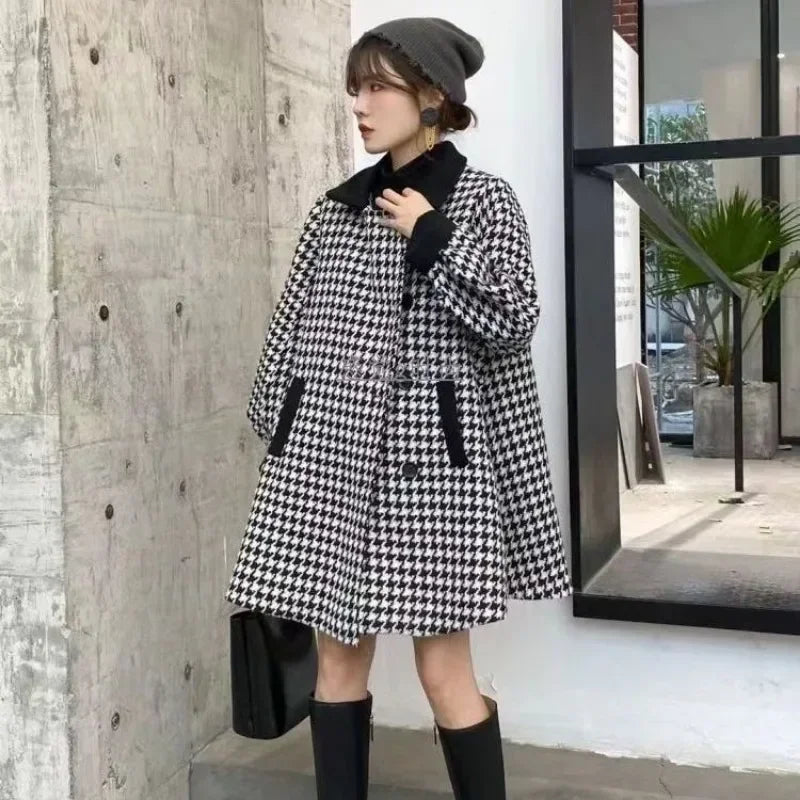 Warm Outerwears Velvet Wool & Blend Blazer Woman Spring Autumn Tweed Coats for Women Long Sleeve Casual 2025 New Arrivals Jacket