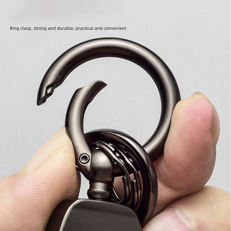 New Car Key Chain Luxury Genuine Leather Keychain Pure Color Buckle Car Key Ring Car Accessories Gift Car Keychain car keychain