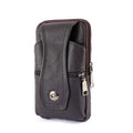 Men Leather Waist Bag Large Capacity Belt Bag Brown Shoulder Bags Crossbody Bags Multi-layer Buckle Mobile Phone Bag Bum Pouch