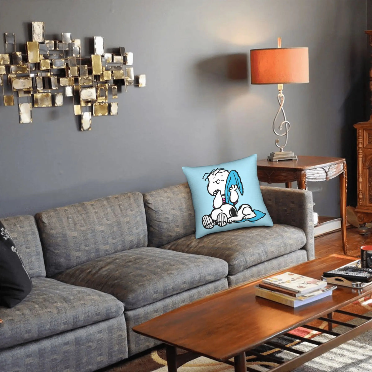 Valentine's Day  Linus & Snoopys Pillowcase Polyester Cushion Cover Decorative  Throw Pillow Case Cover Sofa Zippered 45X45cm