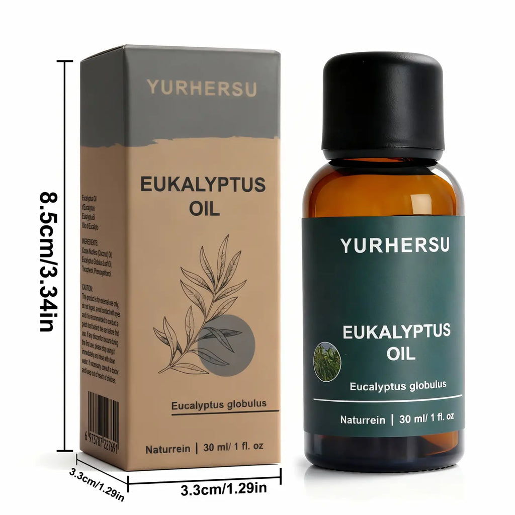 100% Pure Natural Eucalyptus Oil for Diffuser, Relaxation, Cold Relief, Skin & Hair Care, 30ml Bottle