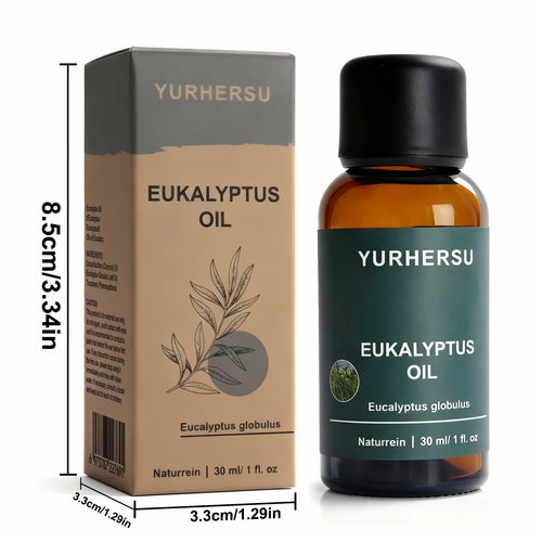 100% Pure Natural Eucalyptus Oil for Diffuser, Relaxation, Cold Relief, Skin & Hair Care, 30ml Bottle