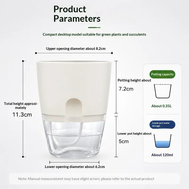 1Pcs Plastic Planters Transparent Self-Watering Plant Flower Pot Lazy Hydroponic Flowerpot Home Garden Decoraction Planters
