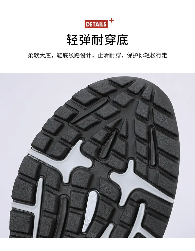 Black and silver rubber sole with textured tread pattern for grip of men orthopedic slip-on walking shoes.