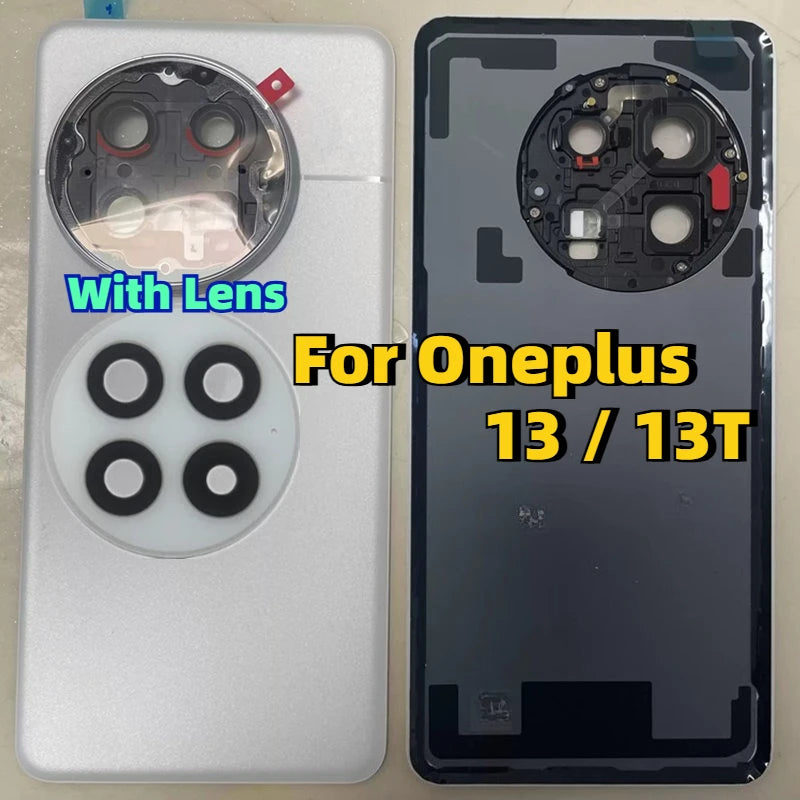 A+++ For OnePlus 13 13T 13S Battery Back Cover Housing Door Rear Case Lid Phone Shell with Adhesive + Camera Frame Lens