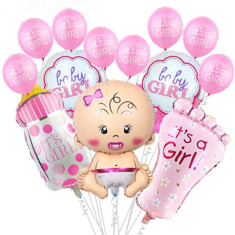 13pcs Baby Shower Boy Girl Decoration It's A Boy It's A Girl Baby Balloons Gender Reveal Kids Birthday Baptism Christening Party