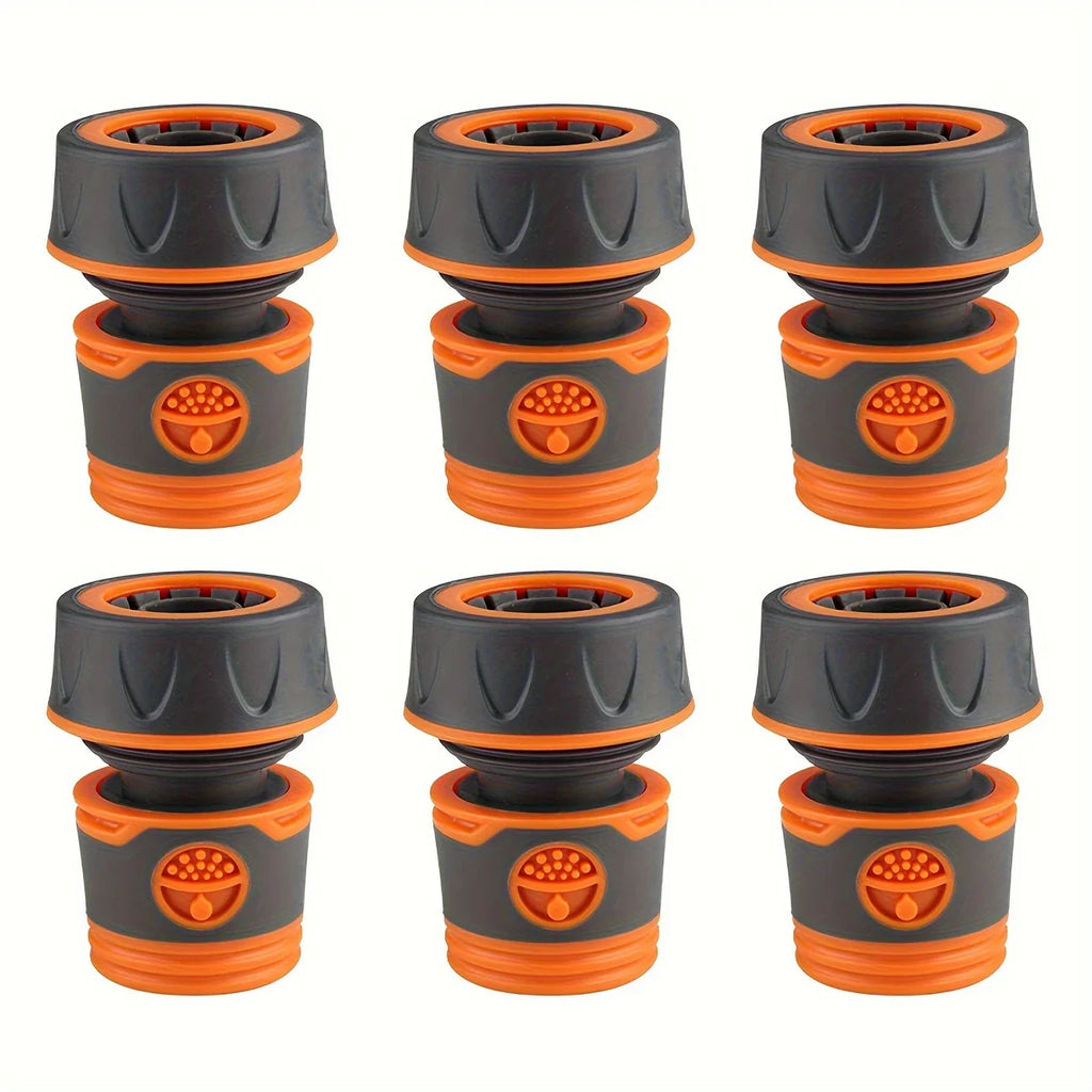 6-Pack Garden Hose Quick Connect Adapters - 3/4" (19mm) Heavy Duty Plastic Fittings for Lawn Care & Gardening Tools