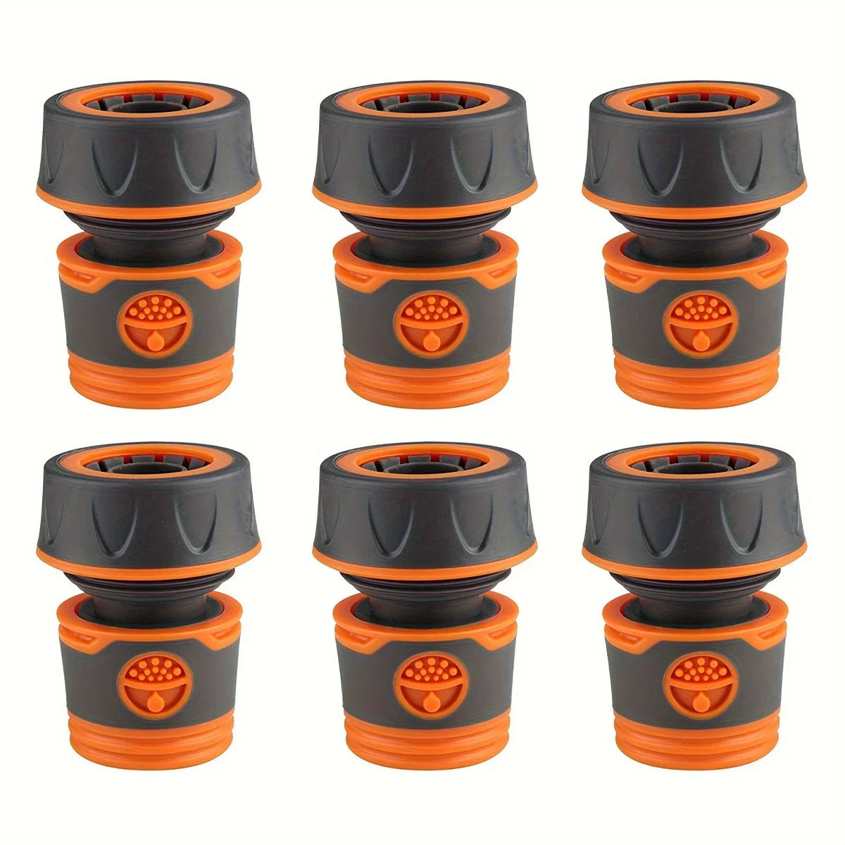 6-Pack Garden Hose Quick Connect Adapters - 3/4" (19mm) Heavy Duty Plastic Fittings for Lawn Care & Gardening Tools