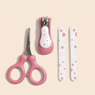 4 Pcs/Set Baby Care Set: Nail Clipper with Cover, Nail Files, Scissors