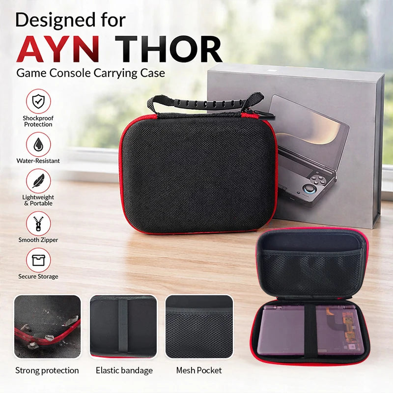AYN THOR Gaming Accessories Dual Screen Flip Up Handheld Device Protective Case Storage Bag