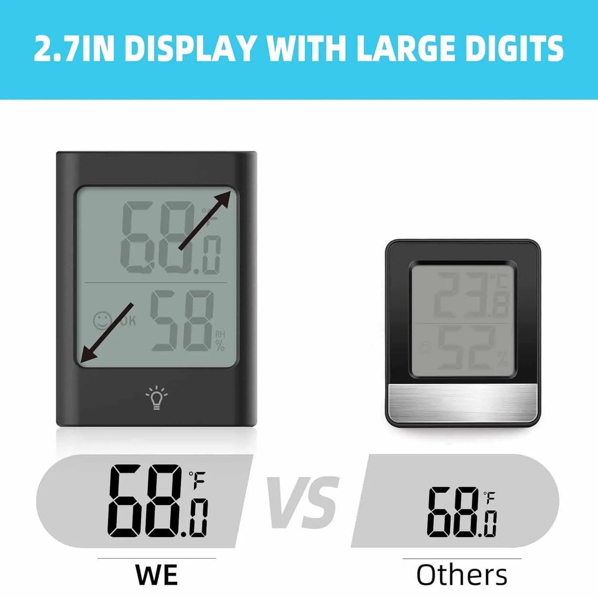 Digital Hygrometer Indoor Thermometer Hygrometer Room Thermometer and Humidity Gauge with Temperature Monitor for Home, Room, Of