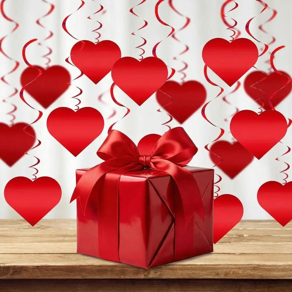 Romantic Valentine's Day Love Pulling Decorations Party Supplies Love Flower Hanging Curtain DIY Wedding