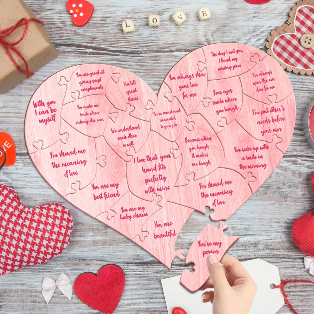 Valentines Day Decor Valentines Day Heart Puzzle Valentine's Day Wooden Hearts Valentine Rustic Wooden Love Heart Centerpieces