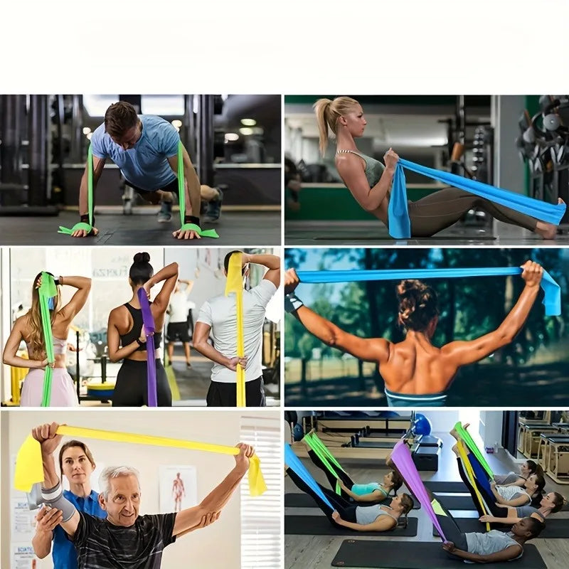 5 Level Yoga Resistance Bands Set 5 Pieces Elastic Workout Bands For Strength Training Pilates Stretching Home Fitness Exercise