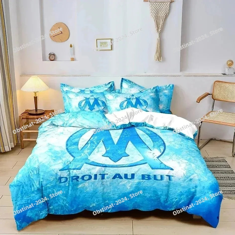 M-marseille Fashion Digital printed Bedding set for Adult and boys bedroom，Duvetcover Pillowcase Double bed full size