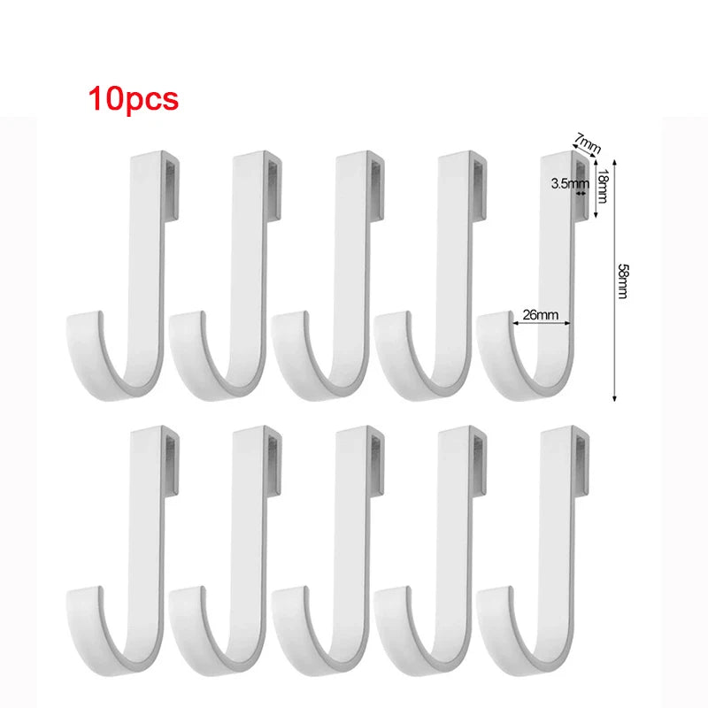 Bathroom Movable Hooks Kitchen Cabinet Door Back Hook Hanging Rack Clothes Coat Hat Towel Hanger Storage Shelf  Hook Accessories