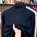 Men's Long Sleeve Cable Knit Sweater Crewneck Pullover Casual Warm Autumn Sweatshirts Knitwear Jumpers Tshirt for Men Streetwear